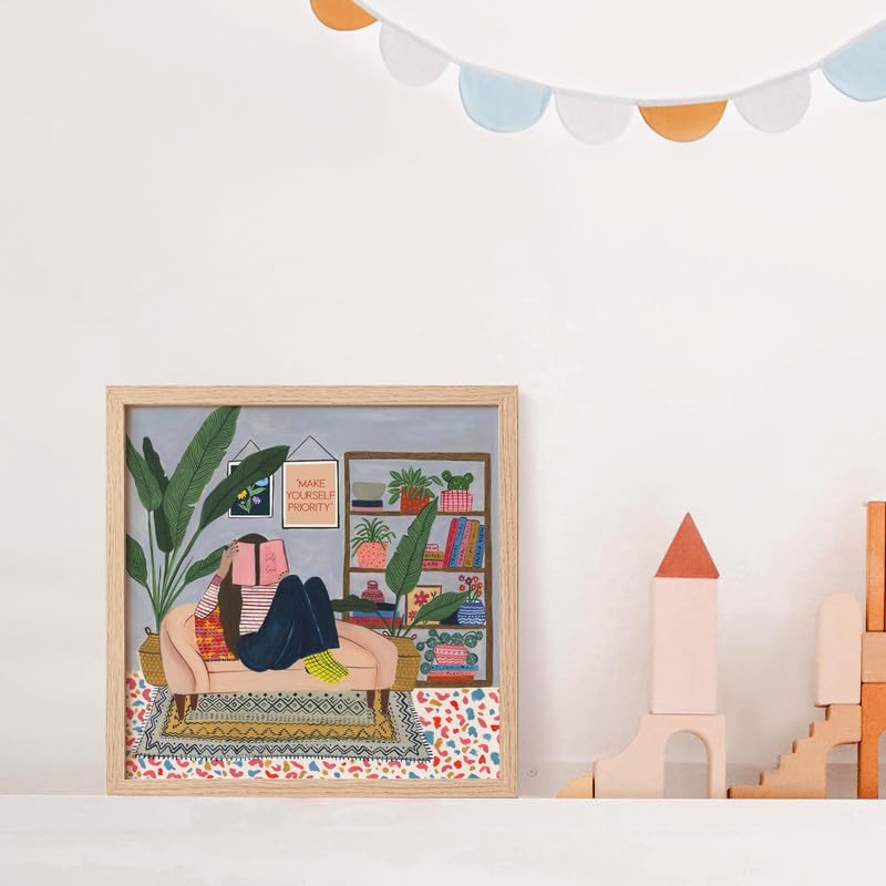 The Spring Palette | Make Yourself A Priority - Modern Wall Painting | Self Love Theme | Modern Art Painting For Living Room Bed